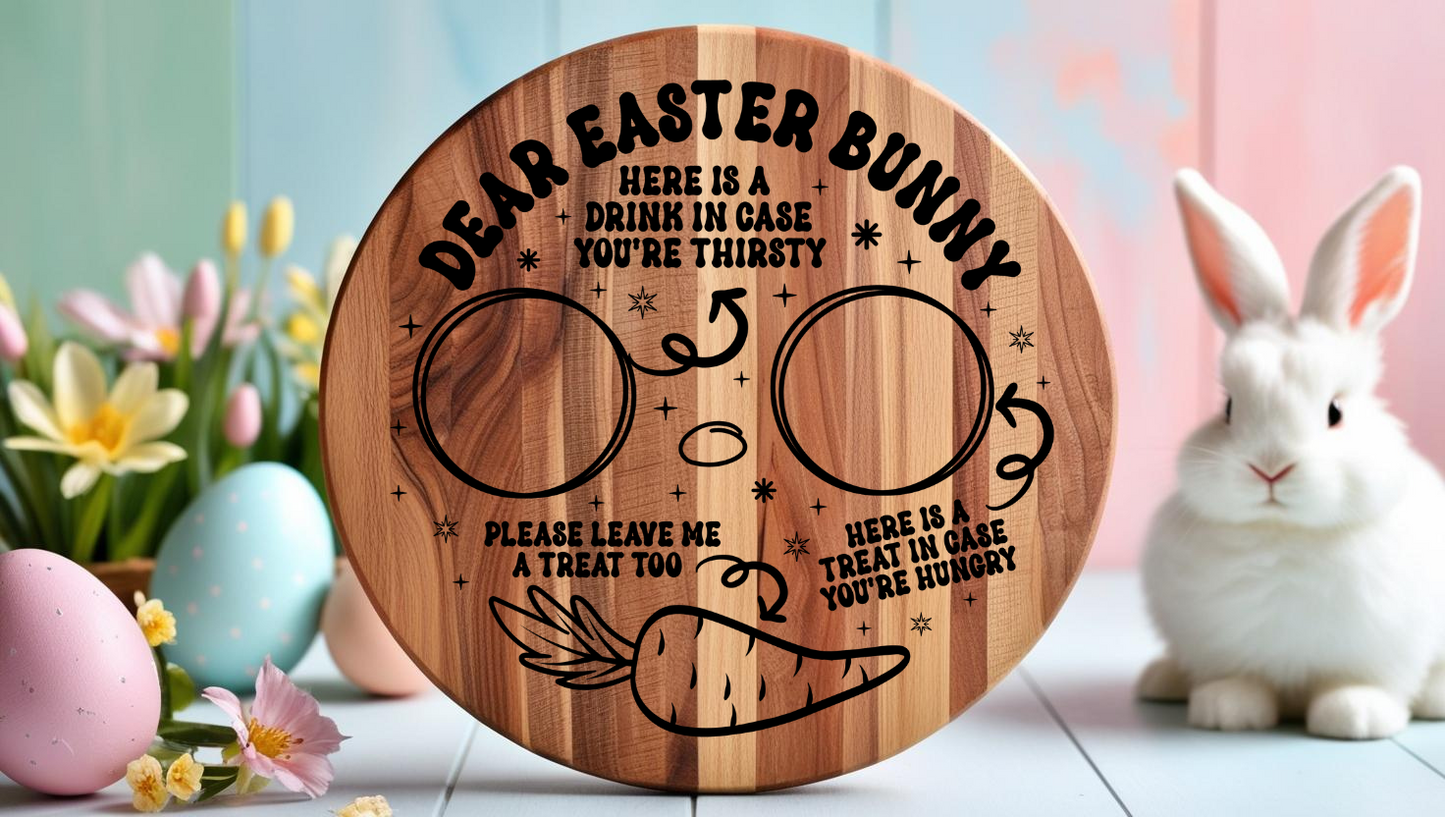 Easter Bunny Tray - Round UV DTF
