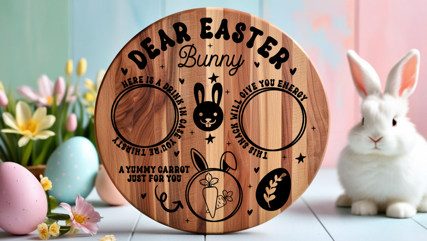 Easter Bunny Tray - Round UV DTF