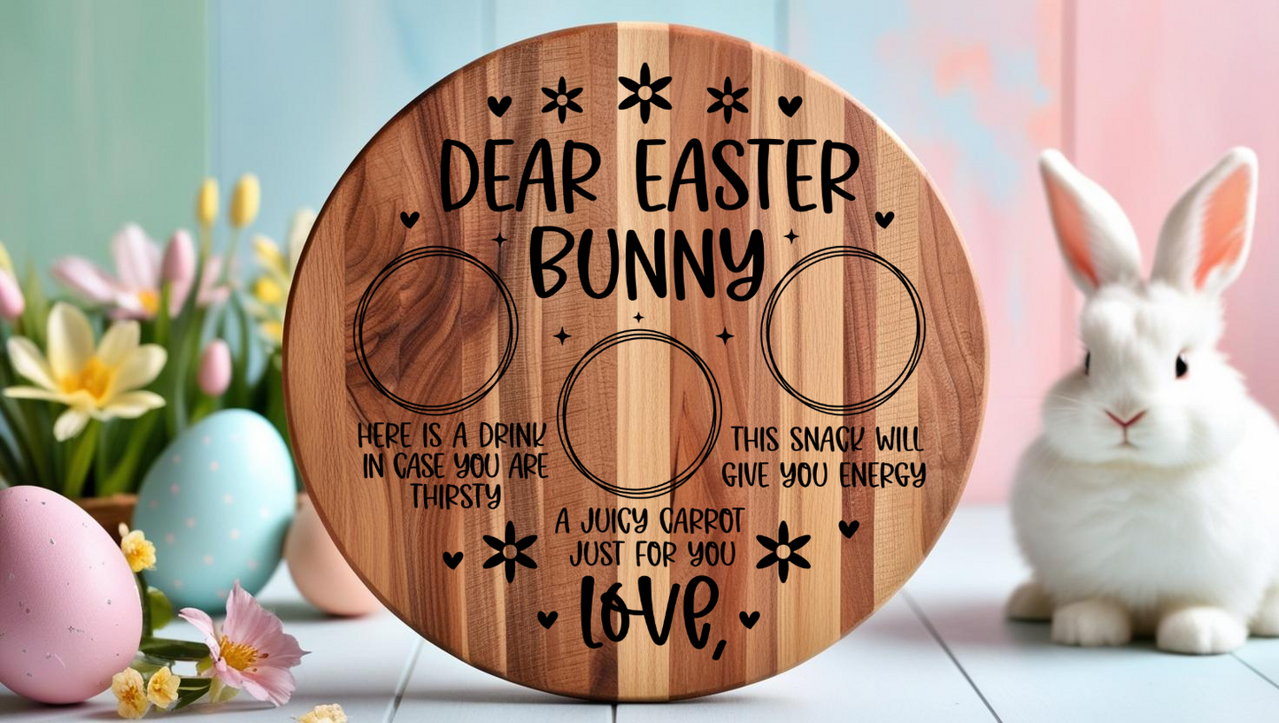 Easter Bunny Tray - Round UV DTF