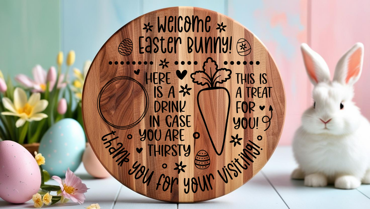 Easter Bunny Tray - Round UV DTF