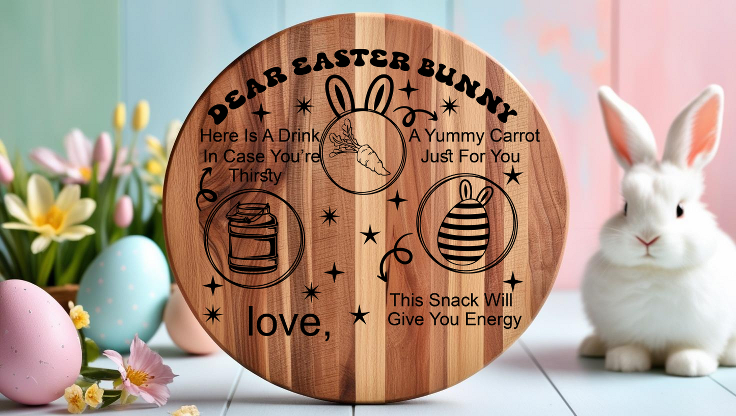 Easter Bunny Tray - Round UV DTF