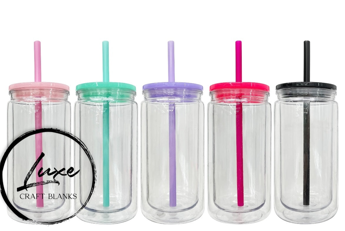 16oz Acrylic Snow Globe Tumblers