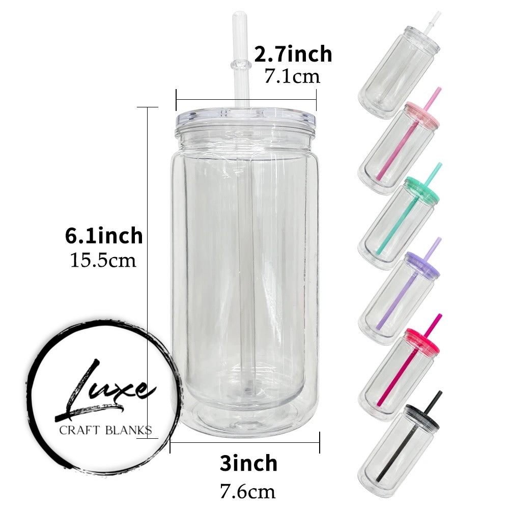 16oz Acrylic Snow Globe Tumblers