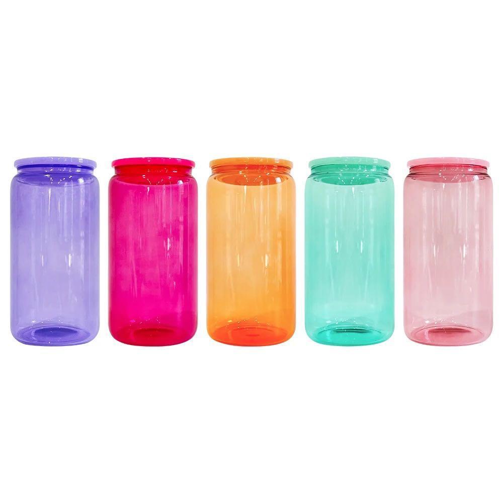16oz Jelly Colour Glass Cans
