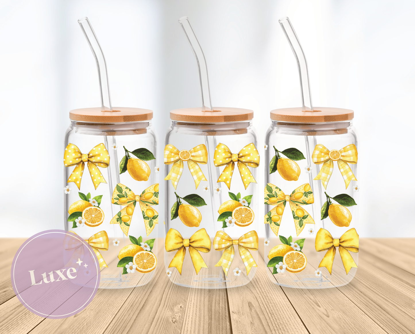 16oz Wrap #751 - Lemons and Bows