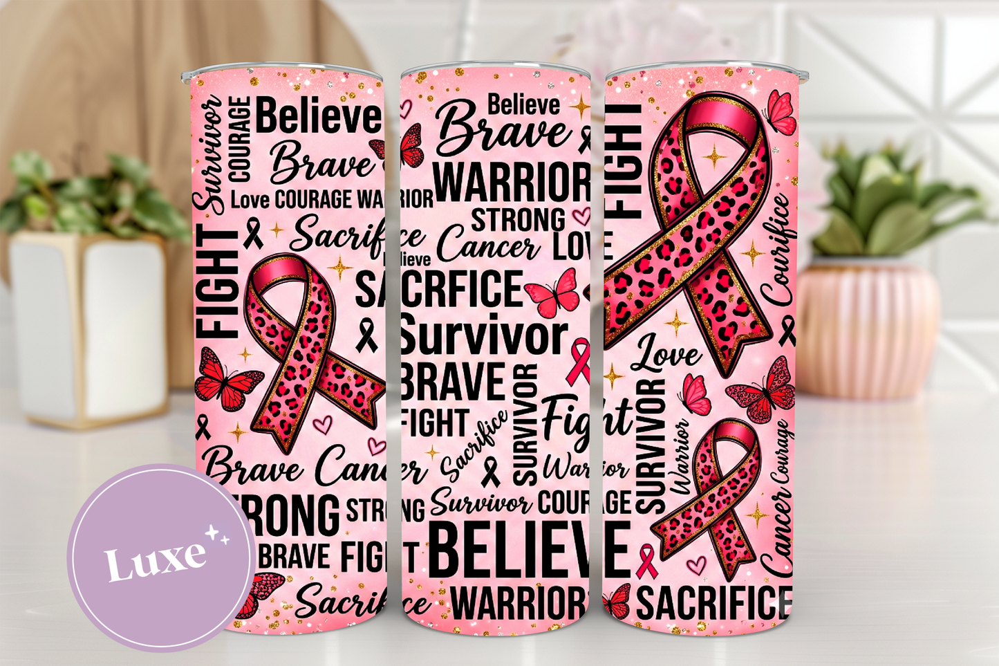 20oz Tumbler Print #325 - Breast Cancer Awareness