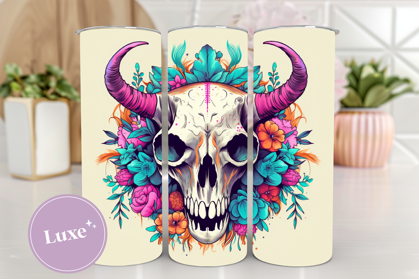 20oz Tumbler Print #335 - Bull Skull