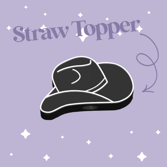 3D Straw Topper #001 - Cowboy Hat