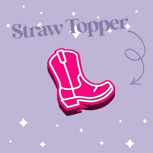3D Straw Topper #002 - Cowboy Boots