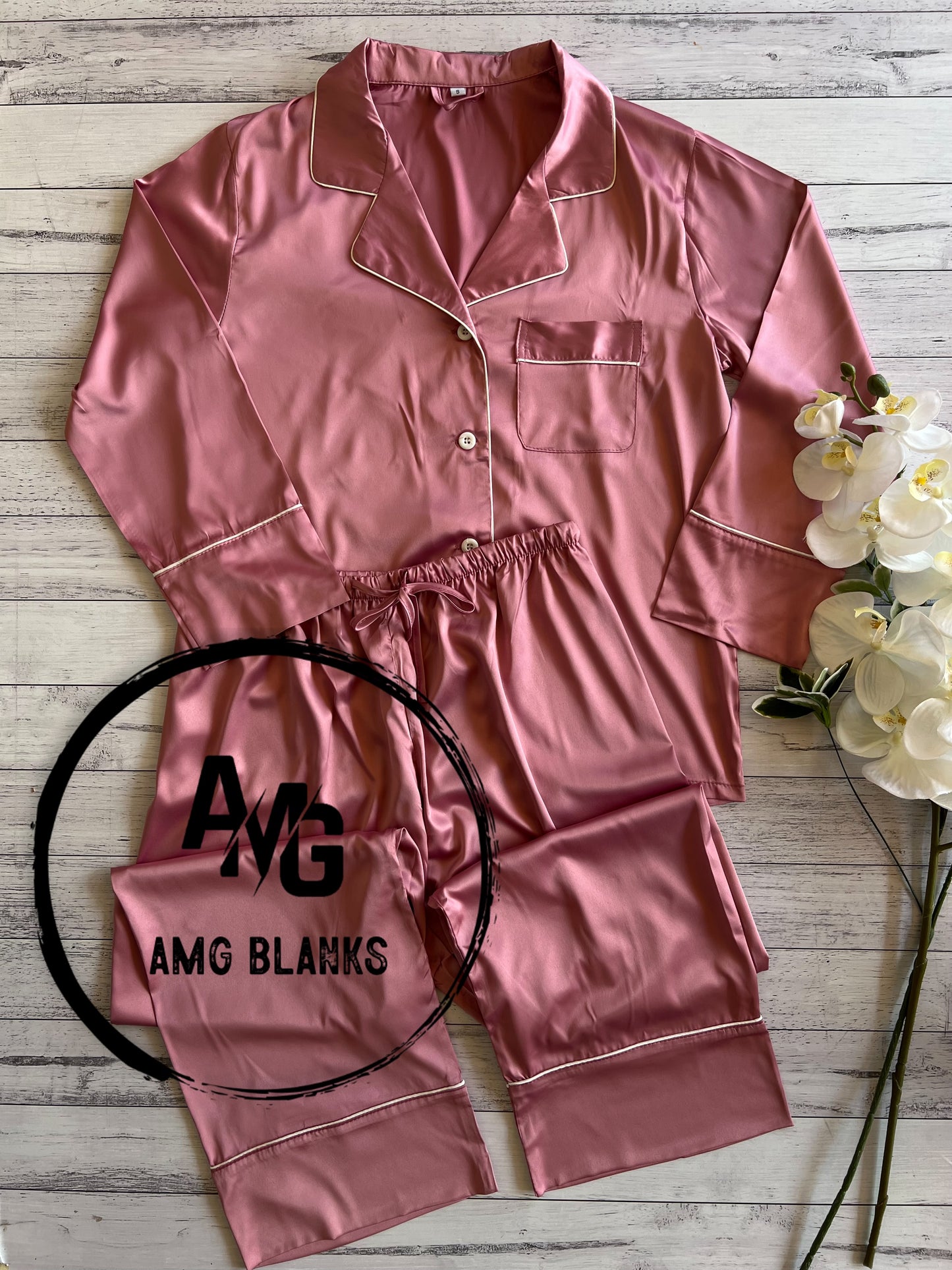 Long Satin Pyjama Sets