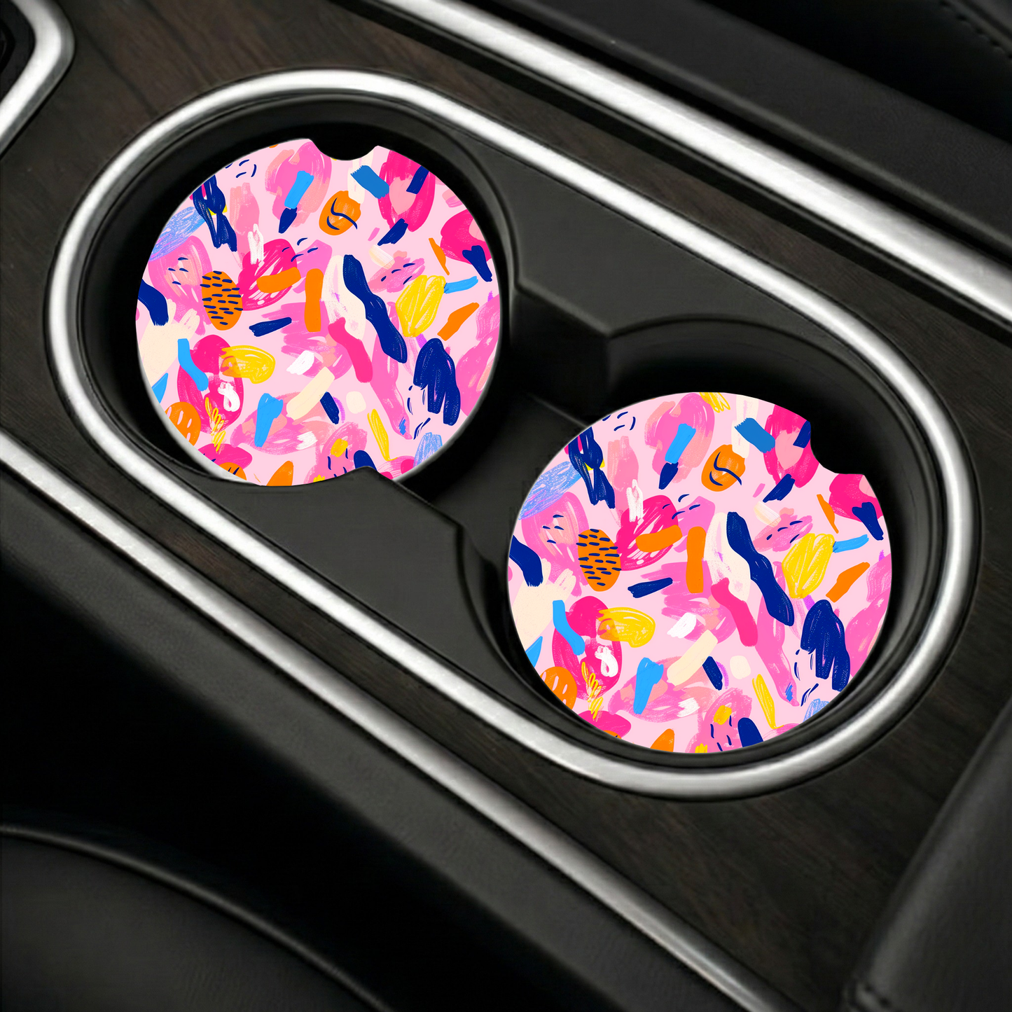 Car Coaster Sublimation Print #004 - Brush Strokes