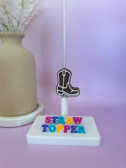 3D Straw Topper #002 - Cowboy Boots