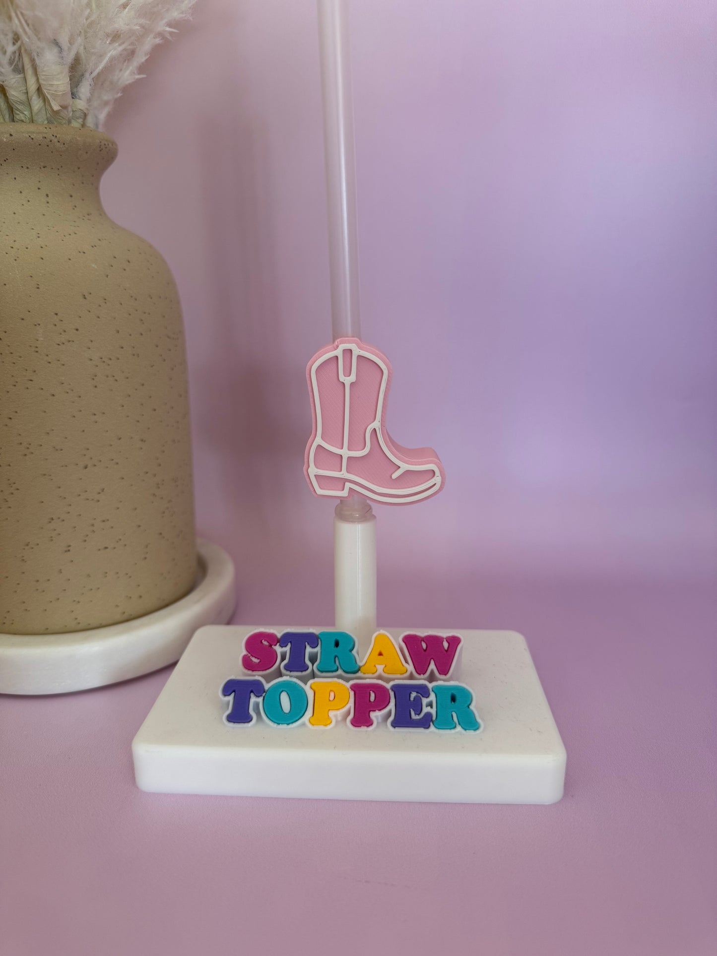 3D Straw Topper #002 - Cowboy Boots