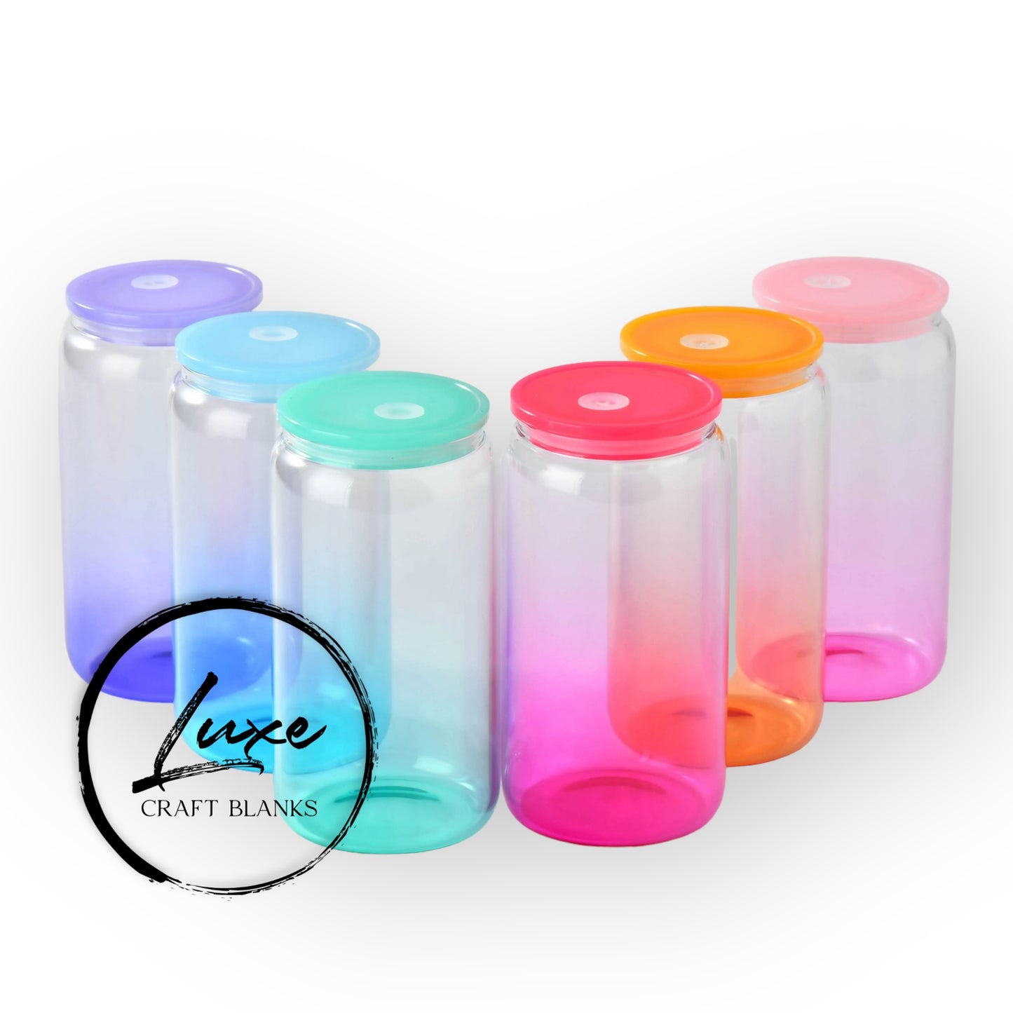 16oz Ombre Jelly Glass Cans