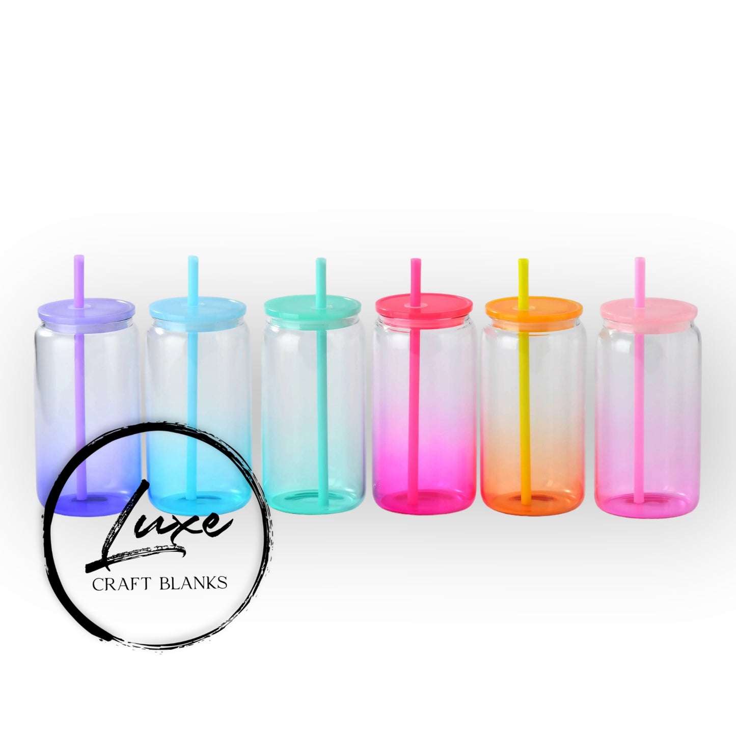 16oz Ombre Jelly Glass Cans
